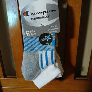 Champion Women's Ankle Socks 6 Pair Performance X-Temp Pink Blue Gray Size 5-9